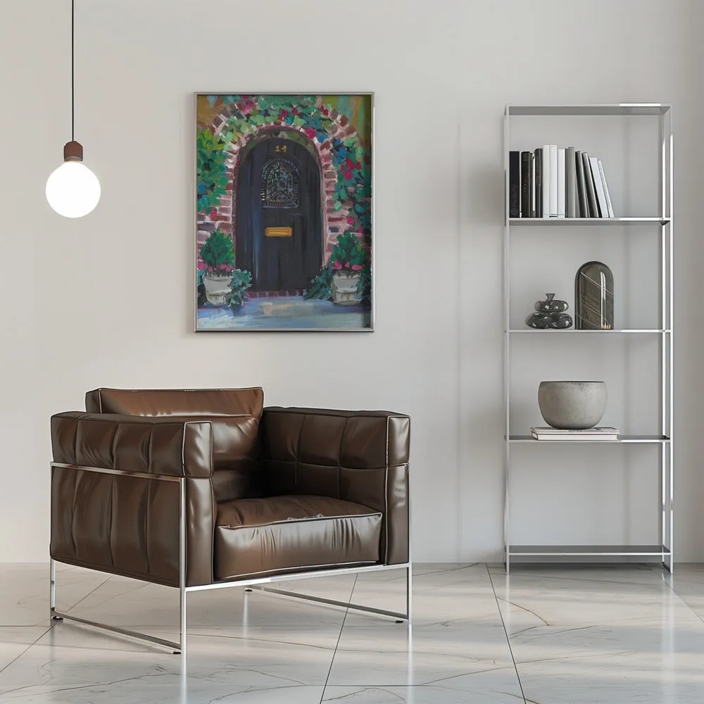 Black Door - Stretched Canvas, Poster or Fine Art Print