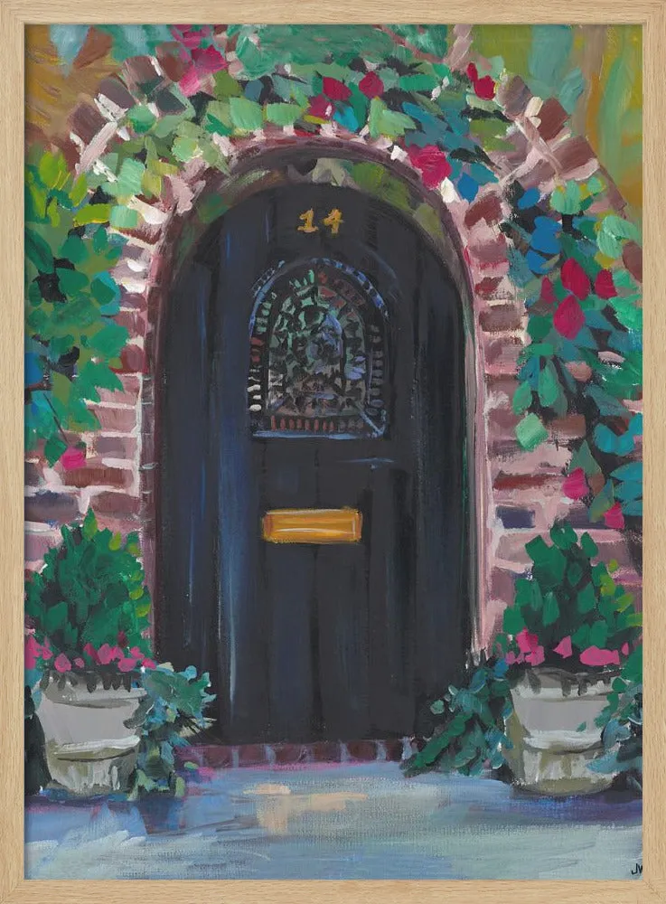 Black Door - Stretched Canvas, Poster or Fine Art Print