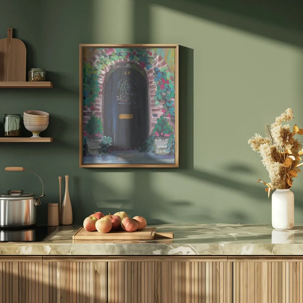 Black Door - Stretched Canvas, Poster or Fine Art Print