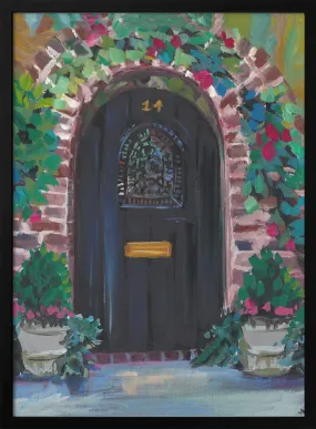 Black Door - Stretched Canvas, Poster or Fine Art Print