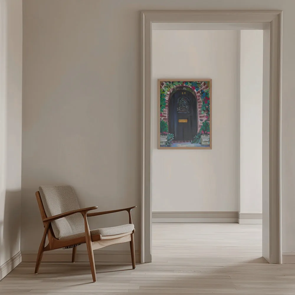 Black Door - Stretched Canvas, Poster or Fine Art Print
