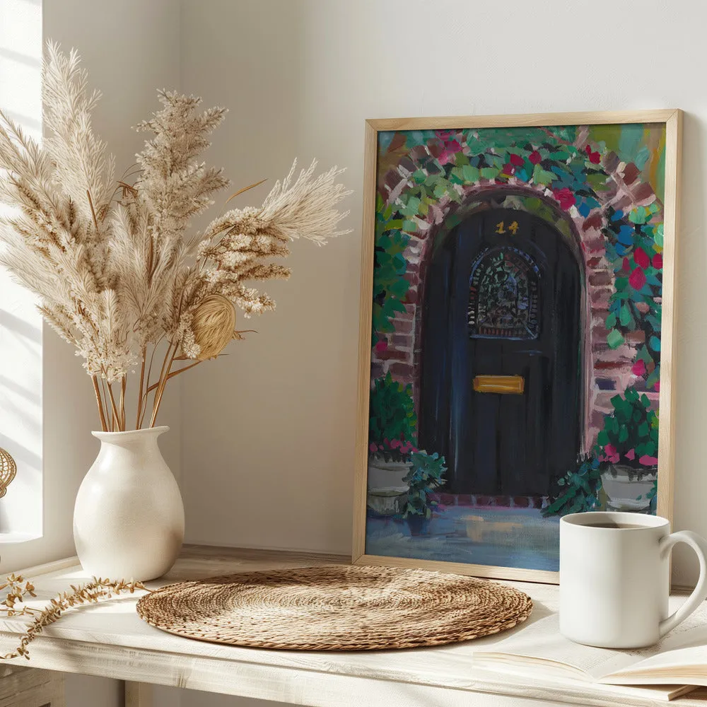 Black Door - Stretched Canvas, Poster or Fine Art Print