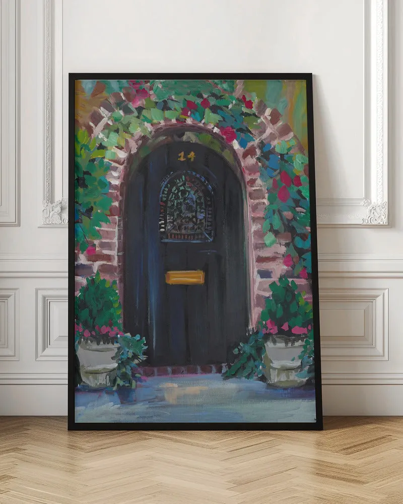 Black Door - Stretched Canvas, Poster or Fine Art Print