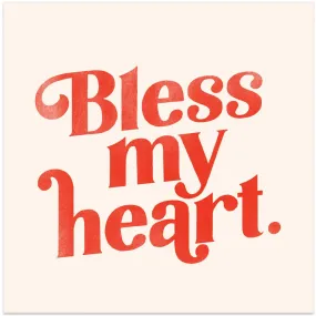 Blessmyheart W Background - Square Stretched Canvas, Poster or Fine Art Print