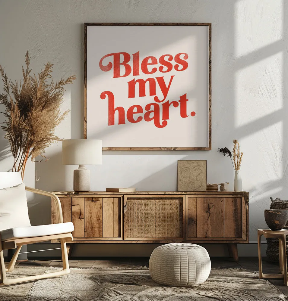 Blessmyheart W Background - Square Stretched Canvas, Poster or Fine Art Print