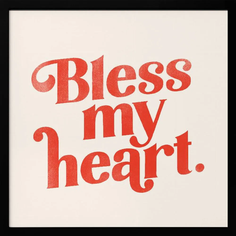 Blessmyheart W Background - Square Stretched Canvas, Poster or Fine Art Print