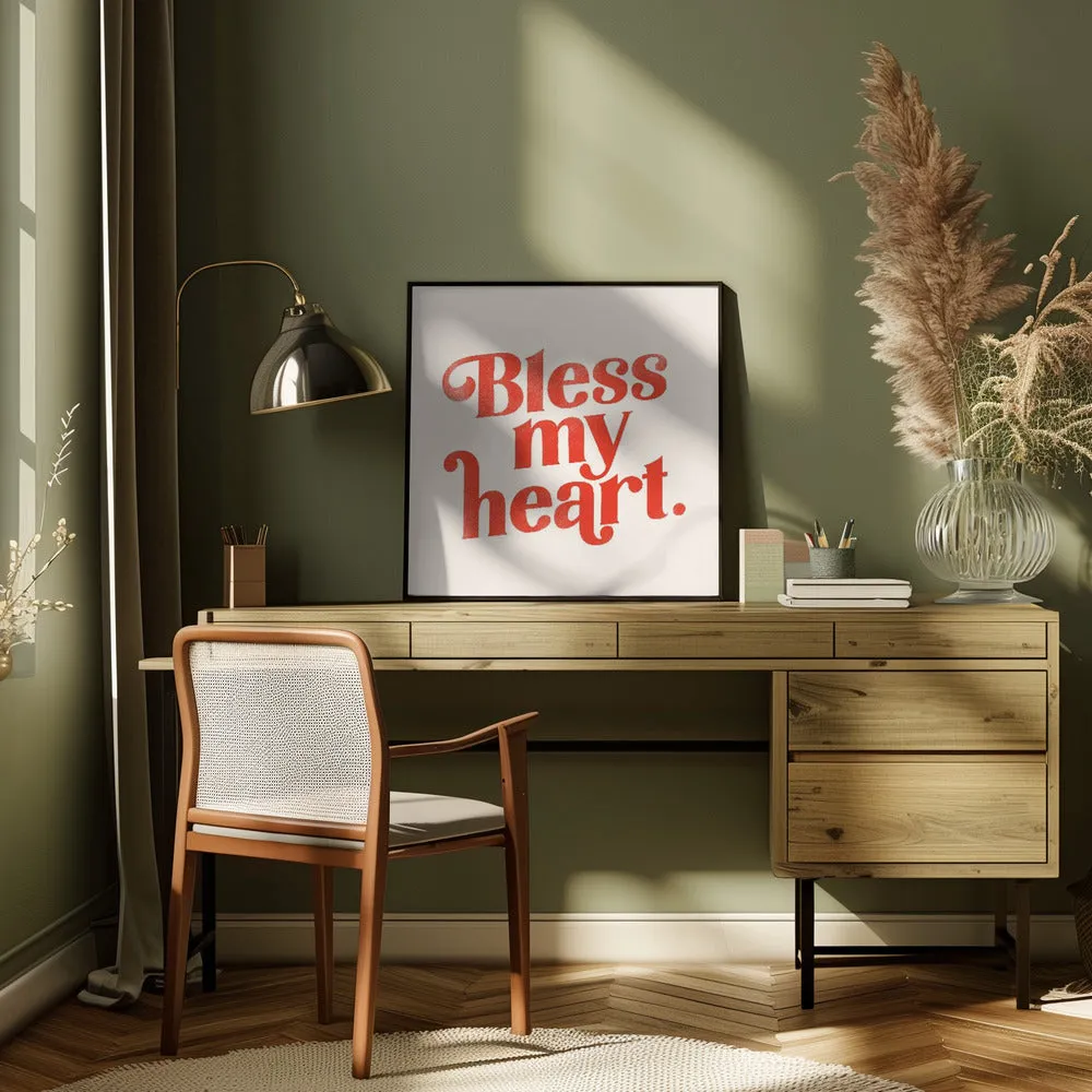 Blessmyheart W Background - Square Stretched Canvas, Poster or Fine Art Print