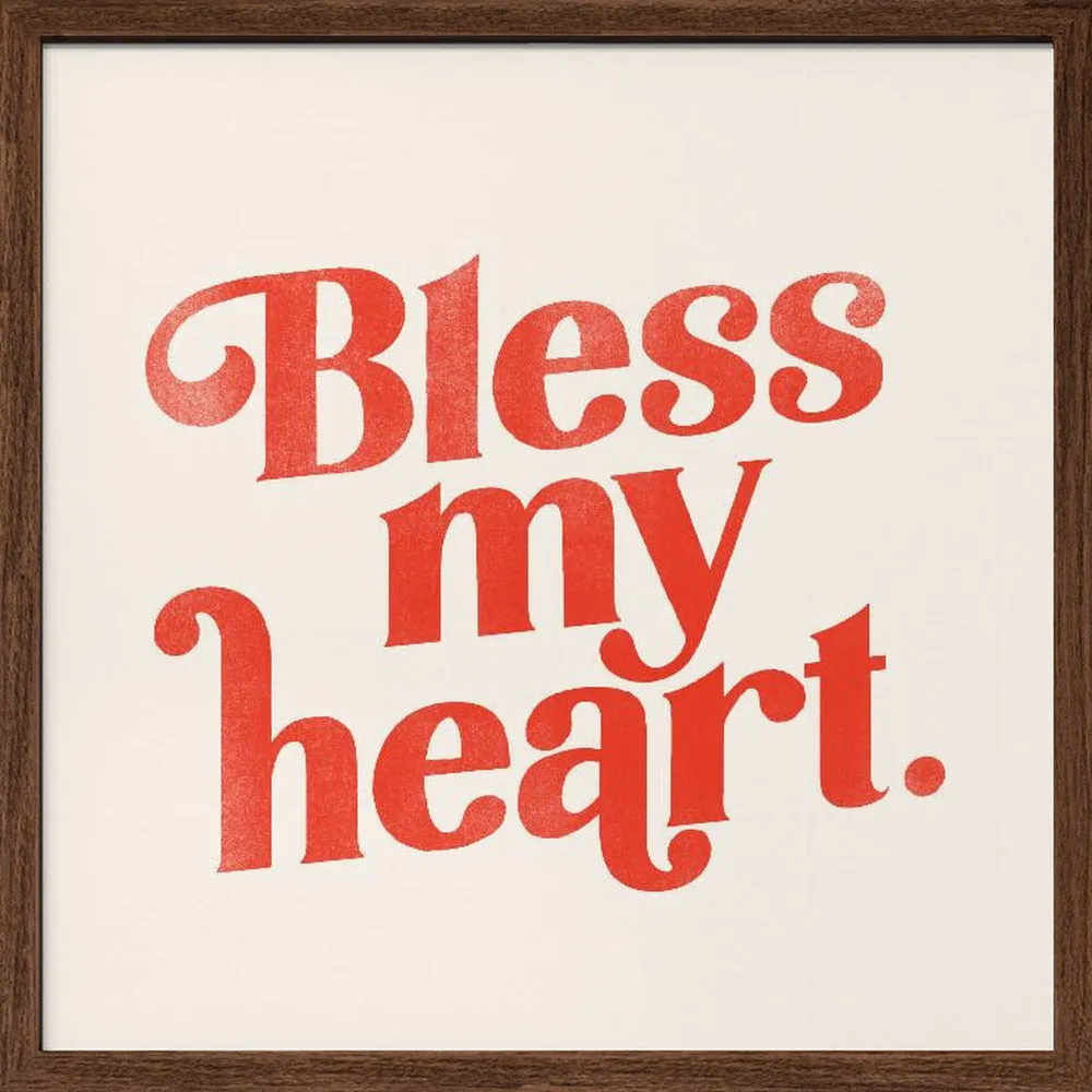 Blessmyheart W Background - Square Stretched Canvas, Poster or Fine Art Print