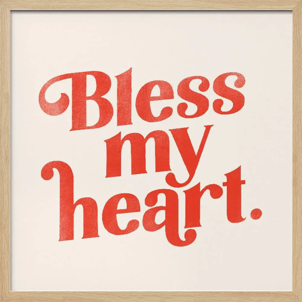 Blessmyheart W Background - Square Stretched Canvas, Poster or Fine Art Print