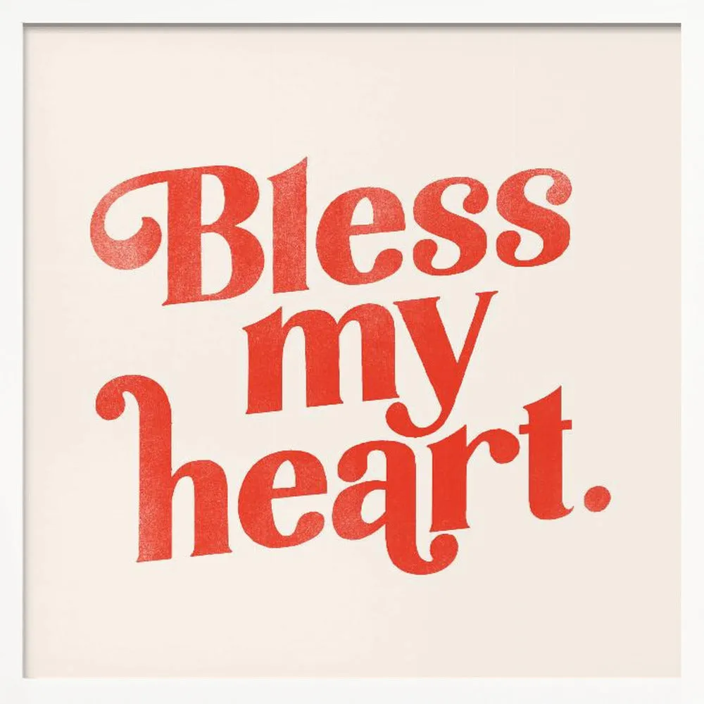 Blessmyheart W Background - Square Stretched Canvas, Poster or Fine Art Print