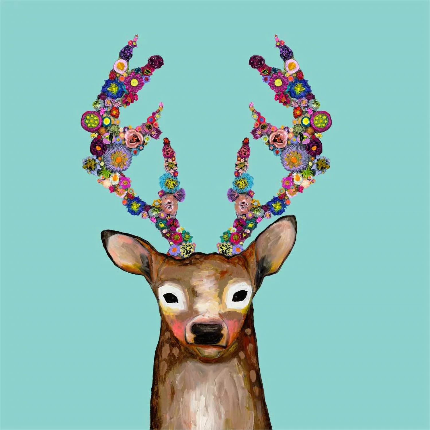 Blooming Buck Canvas Wall Art