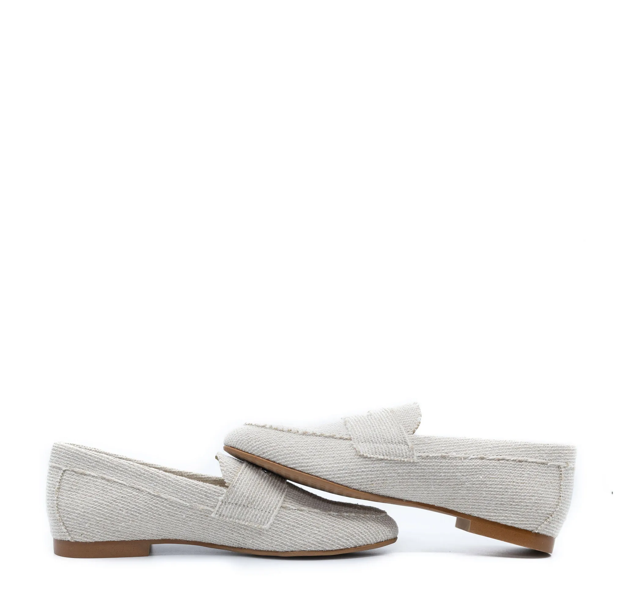 Blublonc Natural Linen Penny Loafer