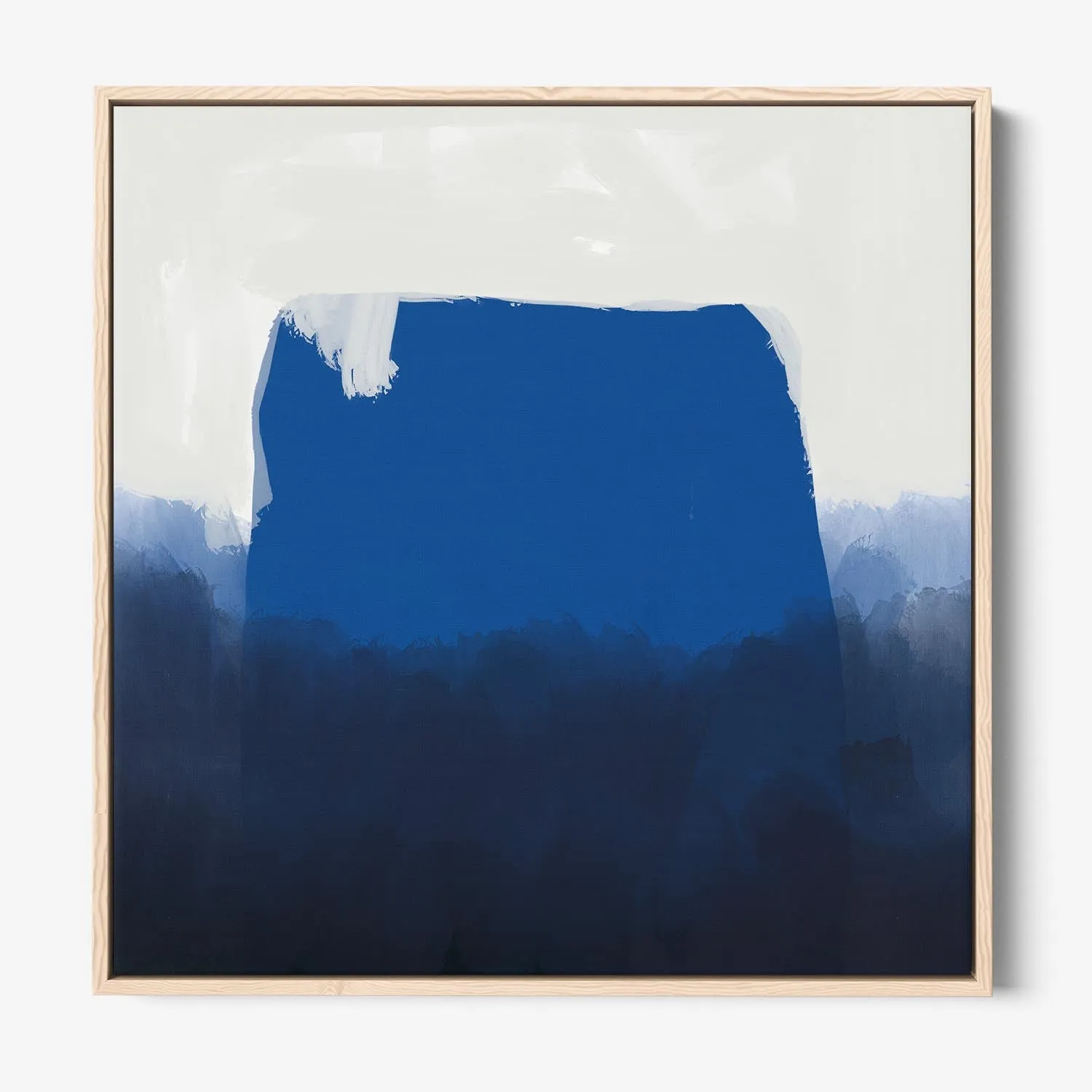Blue Brush Strokes Framed Canvas
