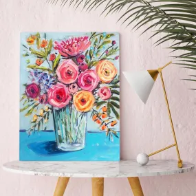 Blue Flowers Canvas Wall Art