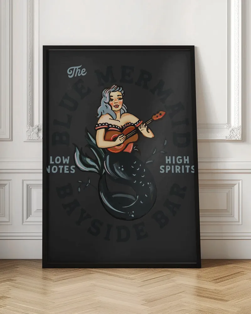 Blue Mermaid.png - Stretched Canvas, Poster or Fine Art Print