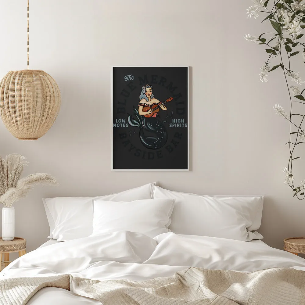Blue Mermaid.png - Stretched Canvas, Poster or Fine Art Print