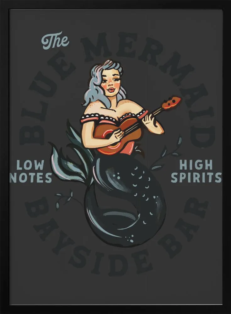 Blue Mermaid.png - Stretched Canvas, Poster or Fine Art Print
