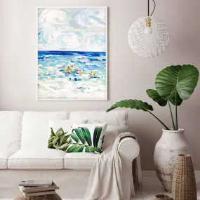 Stunning Blue Waves Canvas Wall Art Print