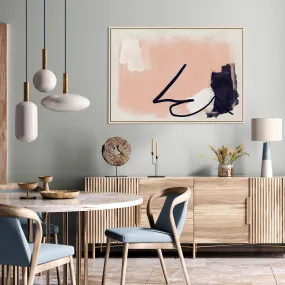 Blush Pink Abstract Framed Canvas