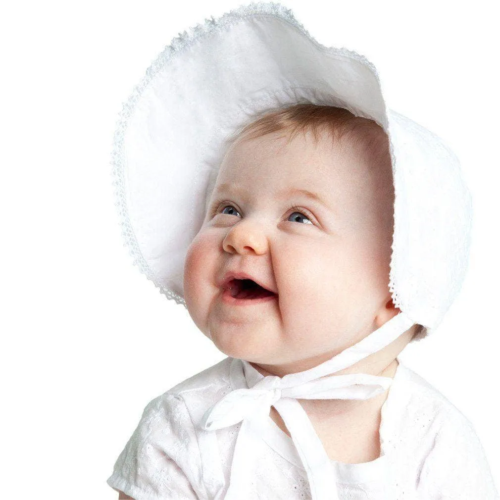 Bow Eyelet Sunbonnet Baby & Toddler: 0-3 Months