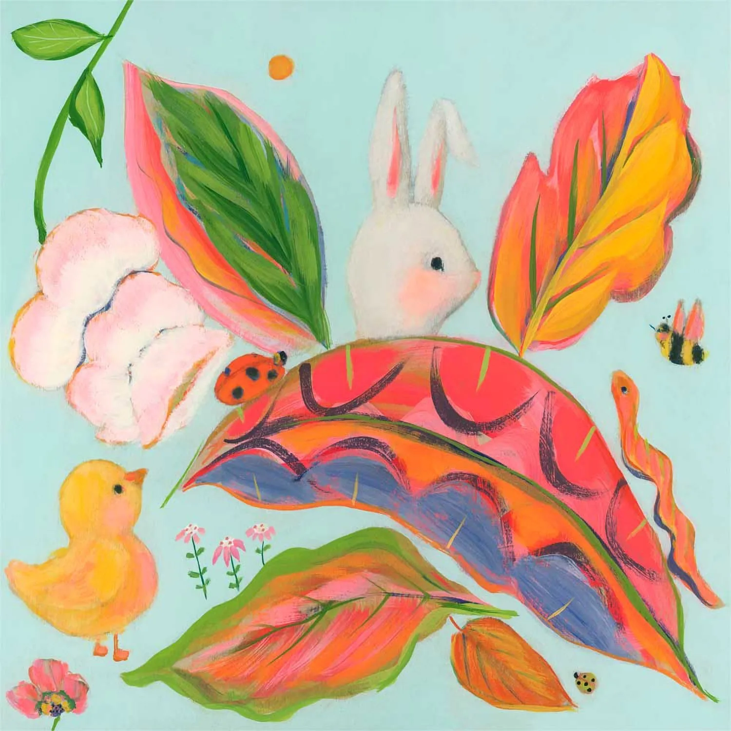 Bun Bun White Canvas Wall Art