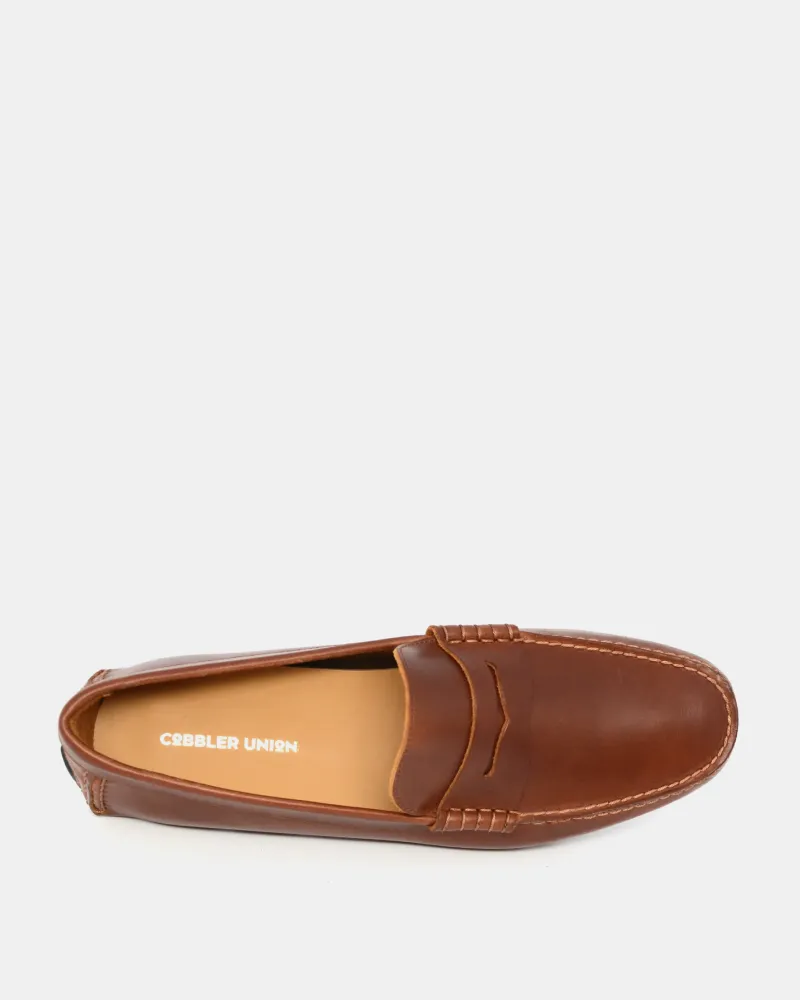 Cognac Leather Driving Shoes