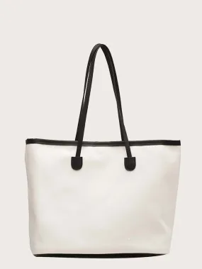Contrast Binding Tote Bag