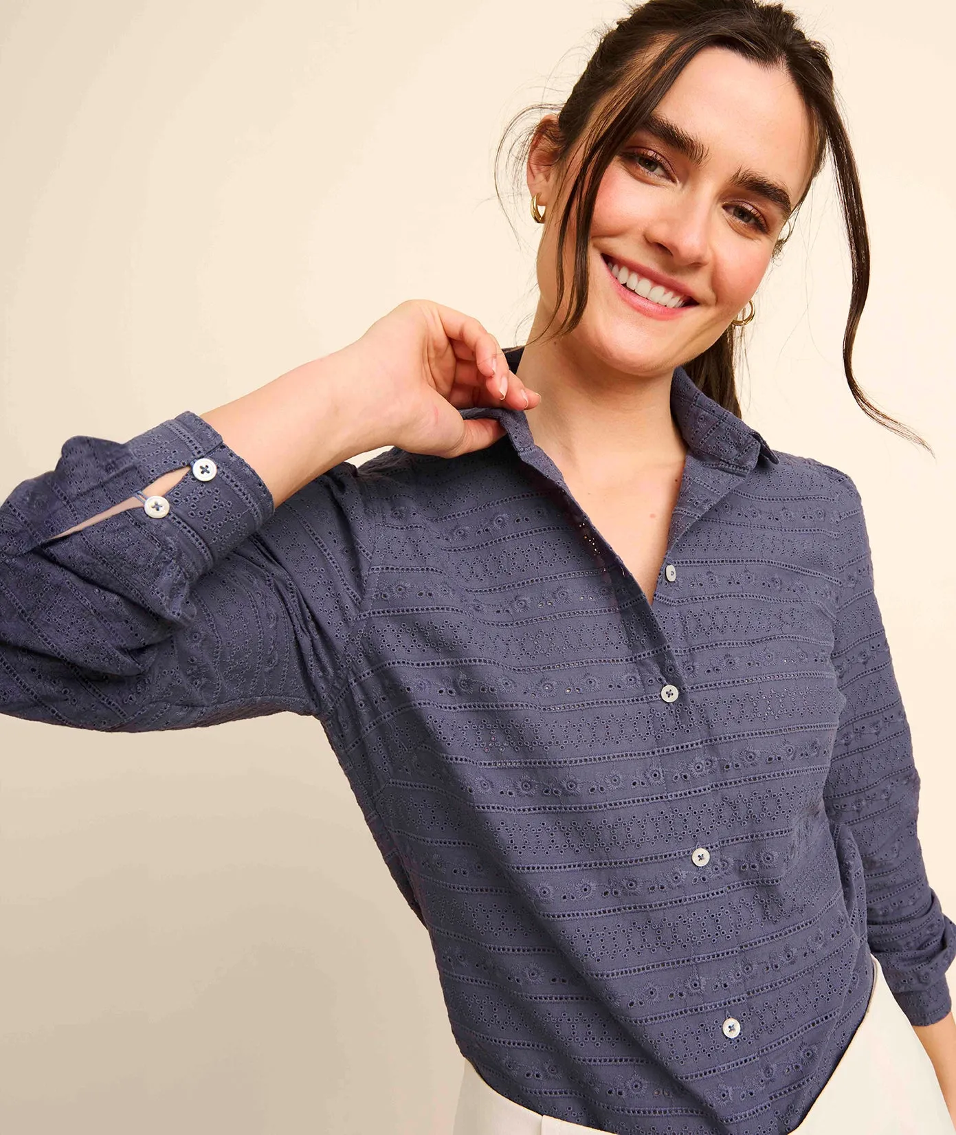 Cotton Eyelet Carmela Shirt