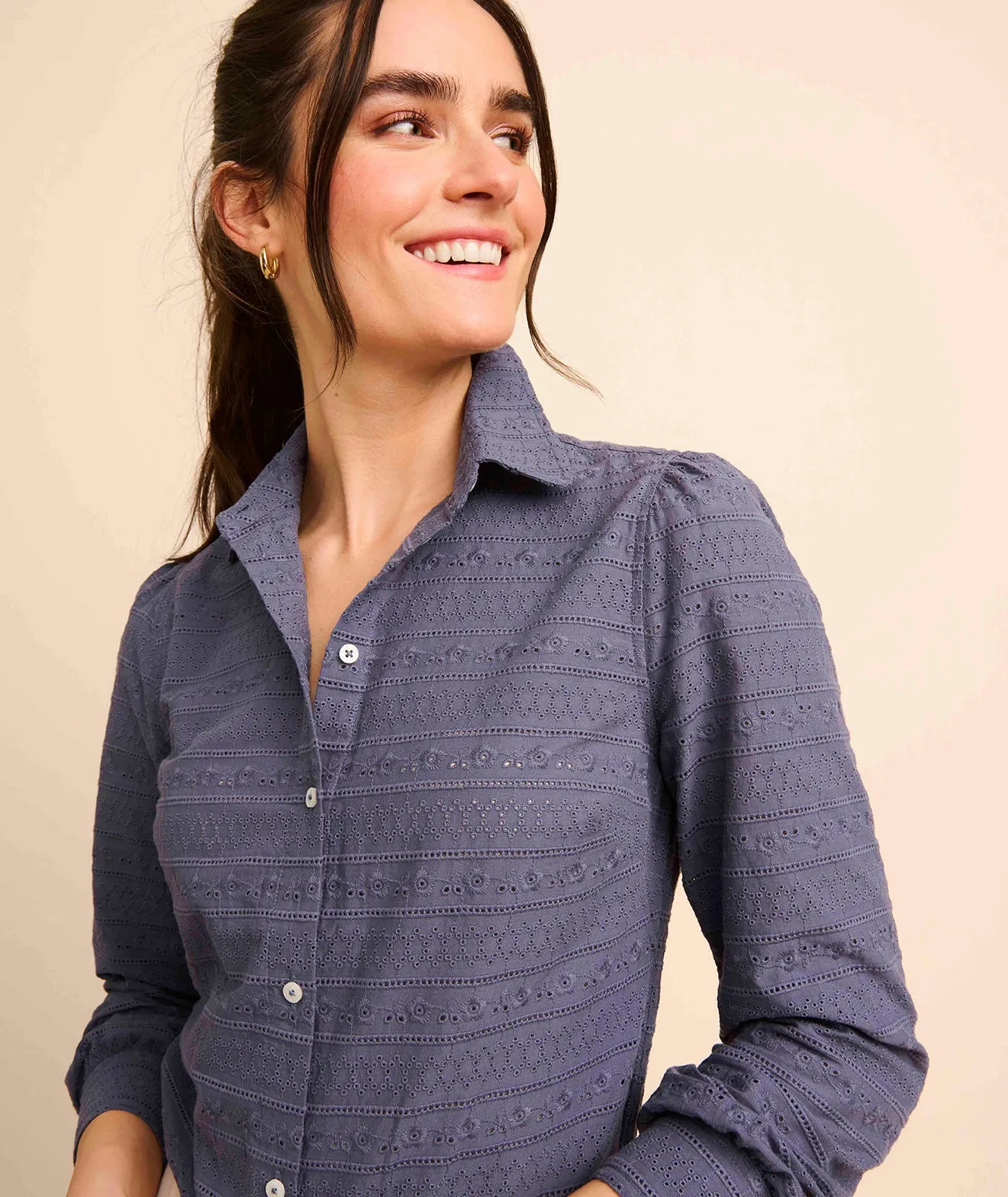 Cotton Eyelet Carmela Shirt
