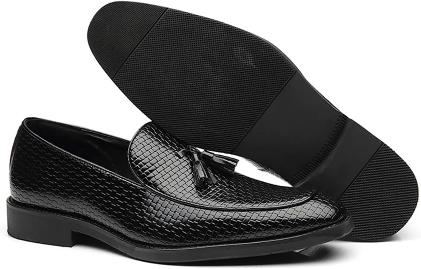 Dress Shoes for Men Men's Tassel Loafers Stylish Artificial Leather Slip-On Wedding Dress Shoes