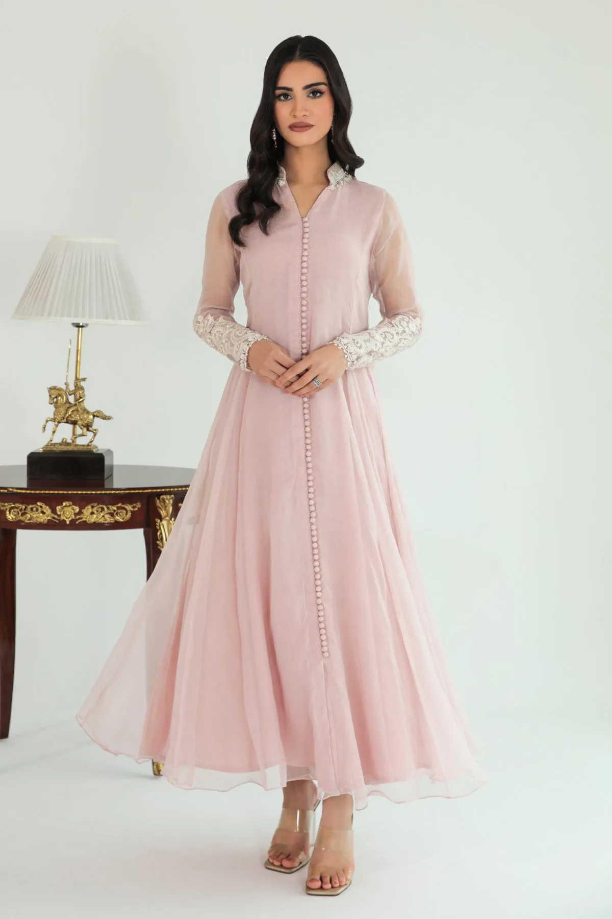 EMBROIDERED CHIFFON FROCK PR-685
