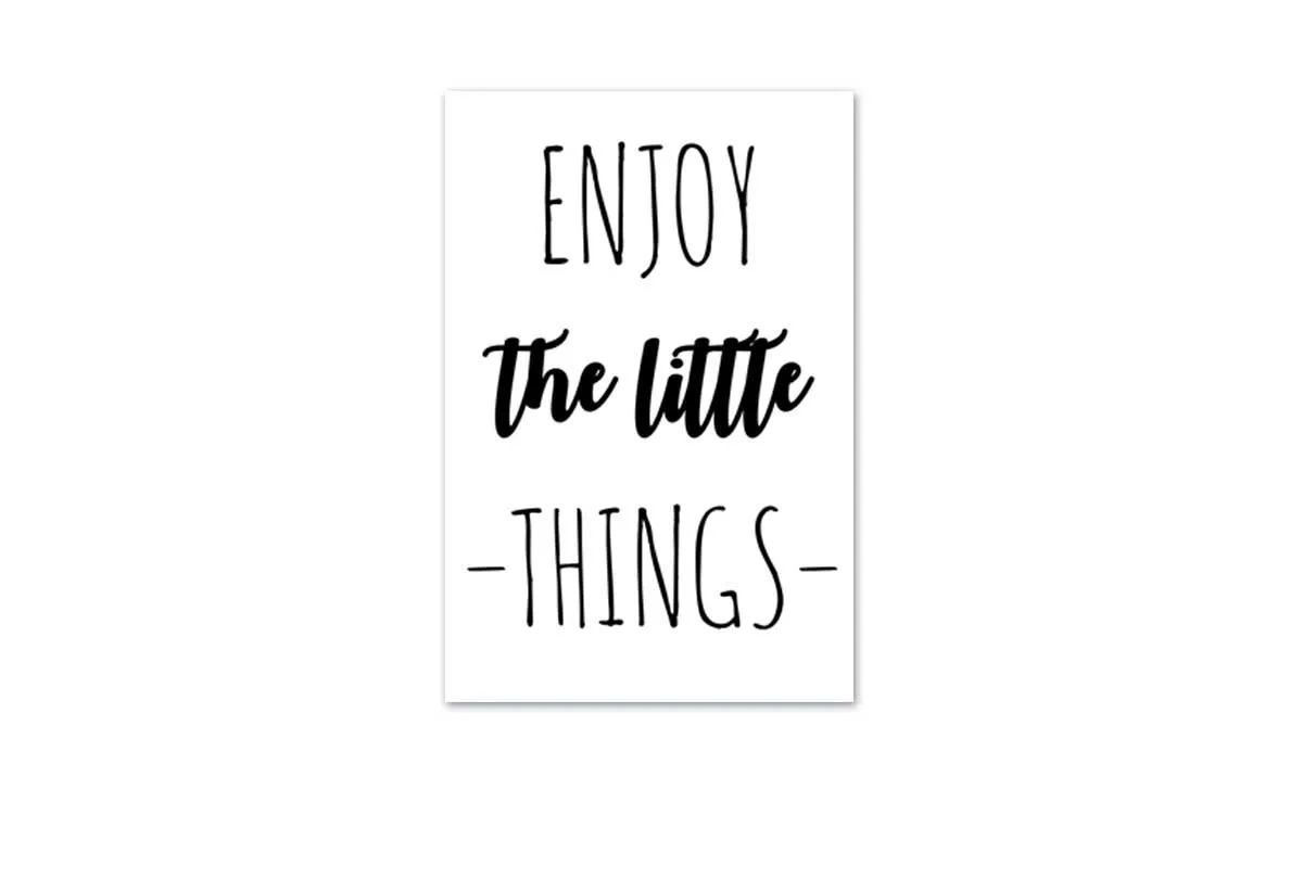 Enjoy The Little Things | Quote | Canvas Wall Art Print