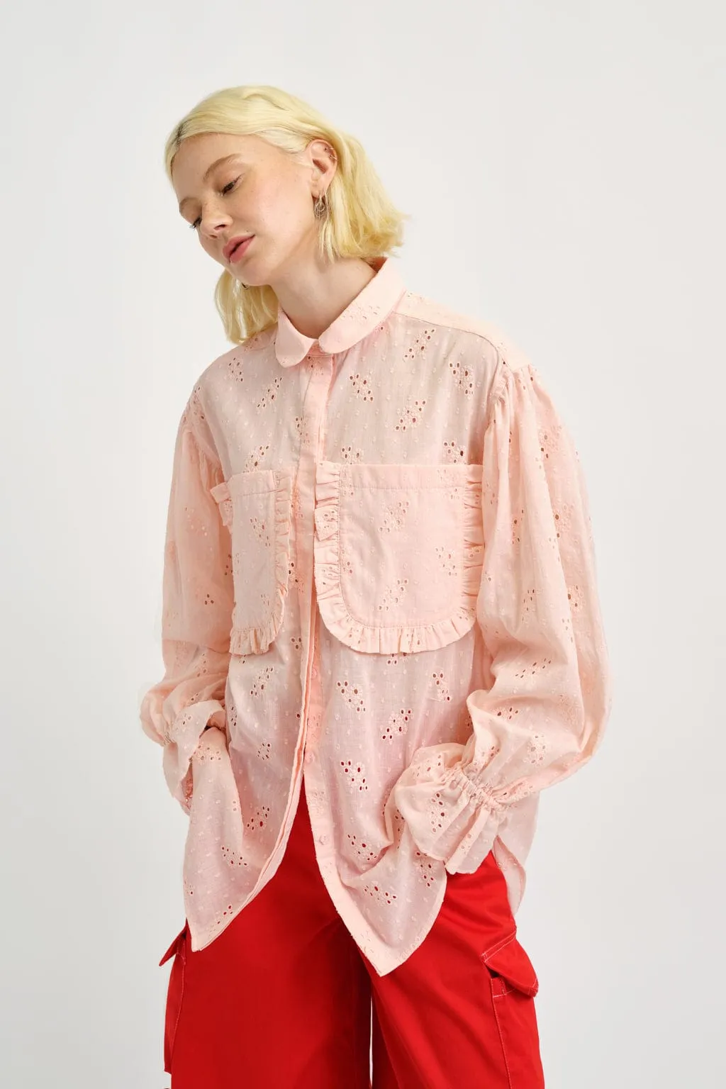 Esme Shirt Pink Eyelet