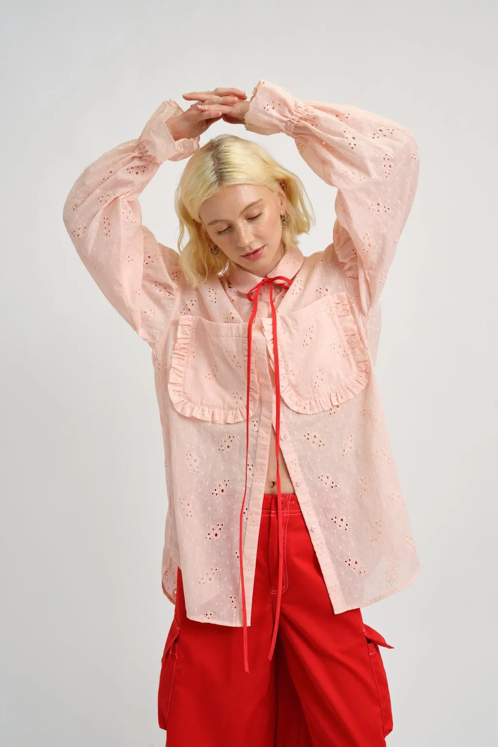 Esme Shirt Pink Eyelet