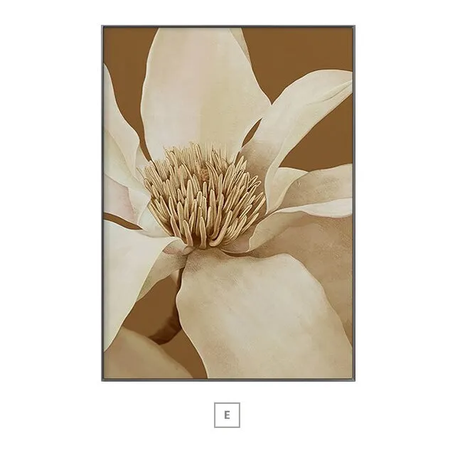 Exotic Floral White Petal Wall Art Fine Art Canvas Prints Modern Abstract Botanical Pictures For Living Room Dining Room Home Office Decor