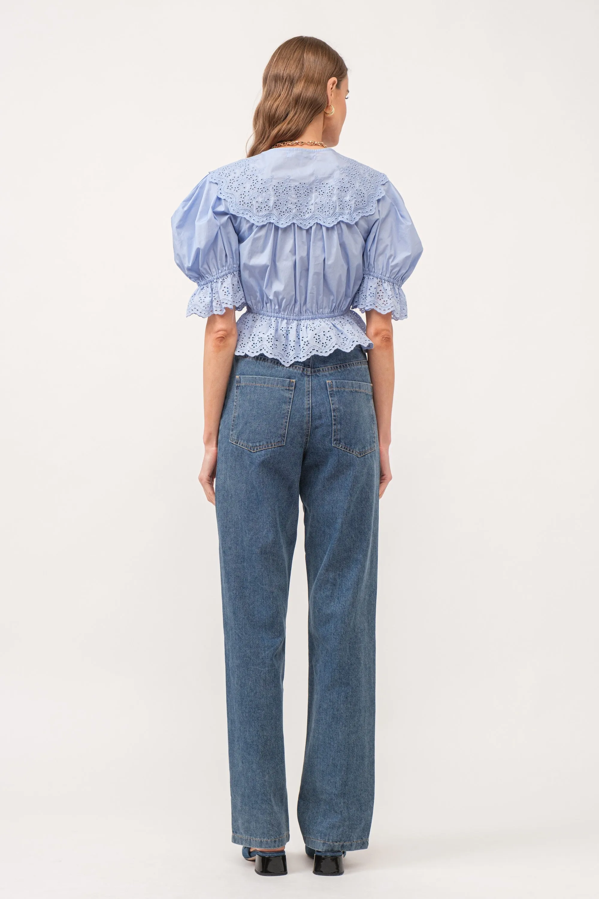 Eyelet Front Tie Top