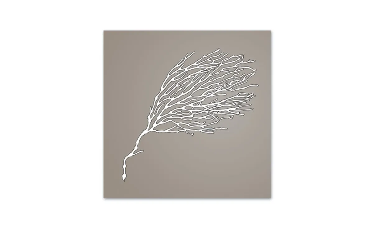Fan Coral White on Beige | Canvas Wall Art Print