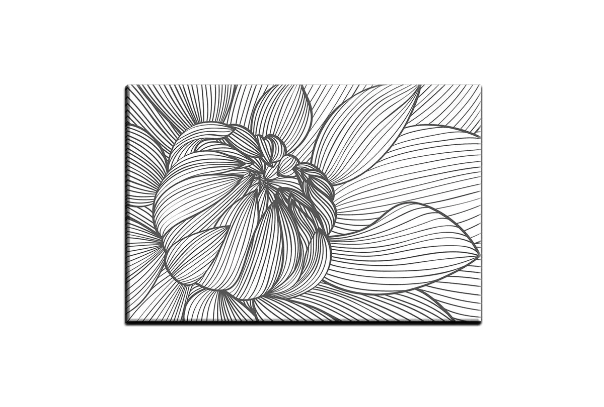 Floral Line Drawing | Canvas Wall Art Print