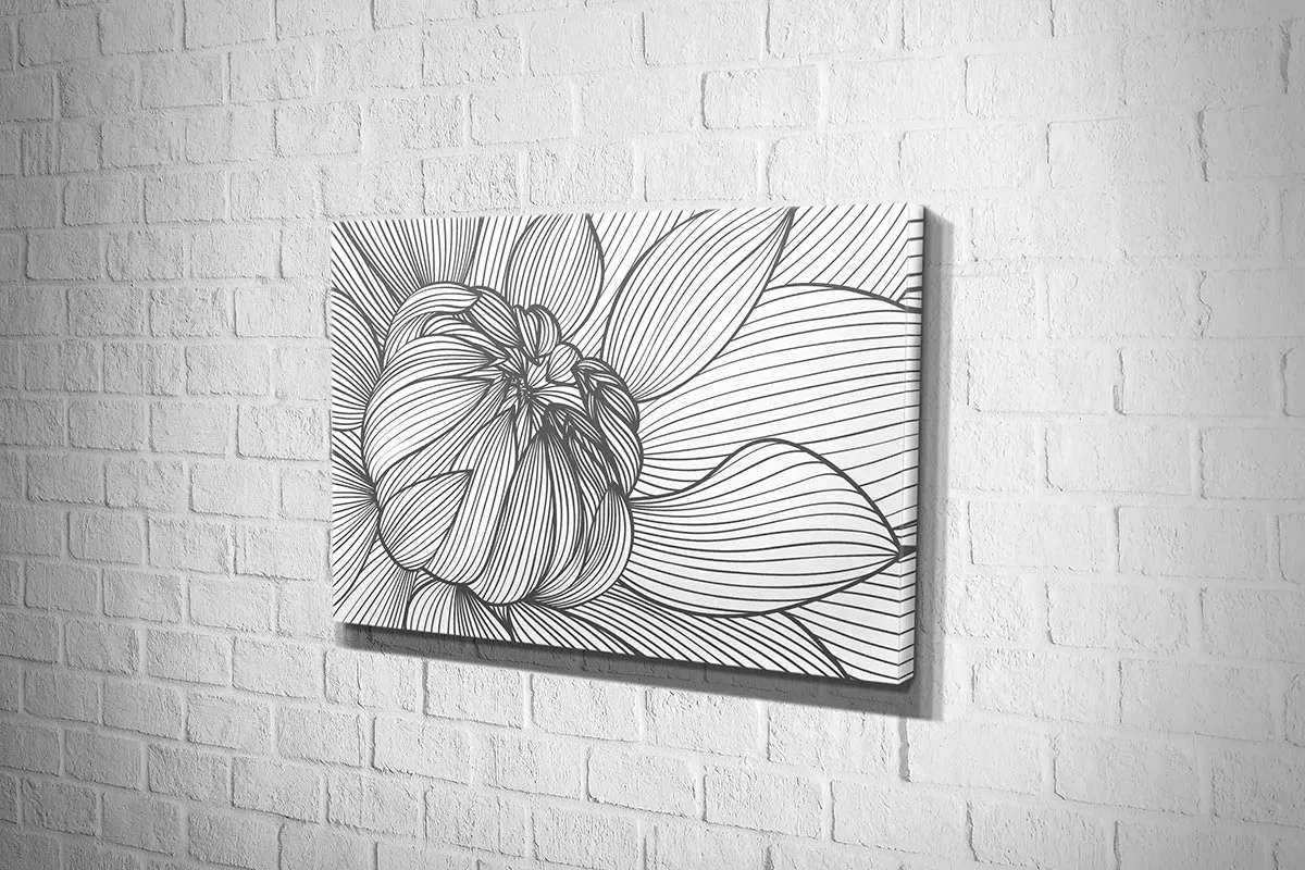 Floral Line Drawing | Canvas Wall Art Print