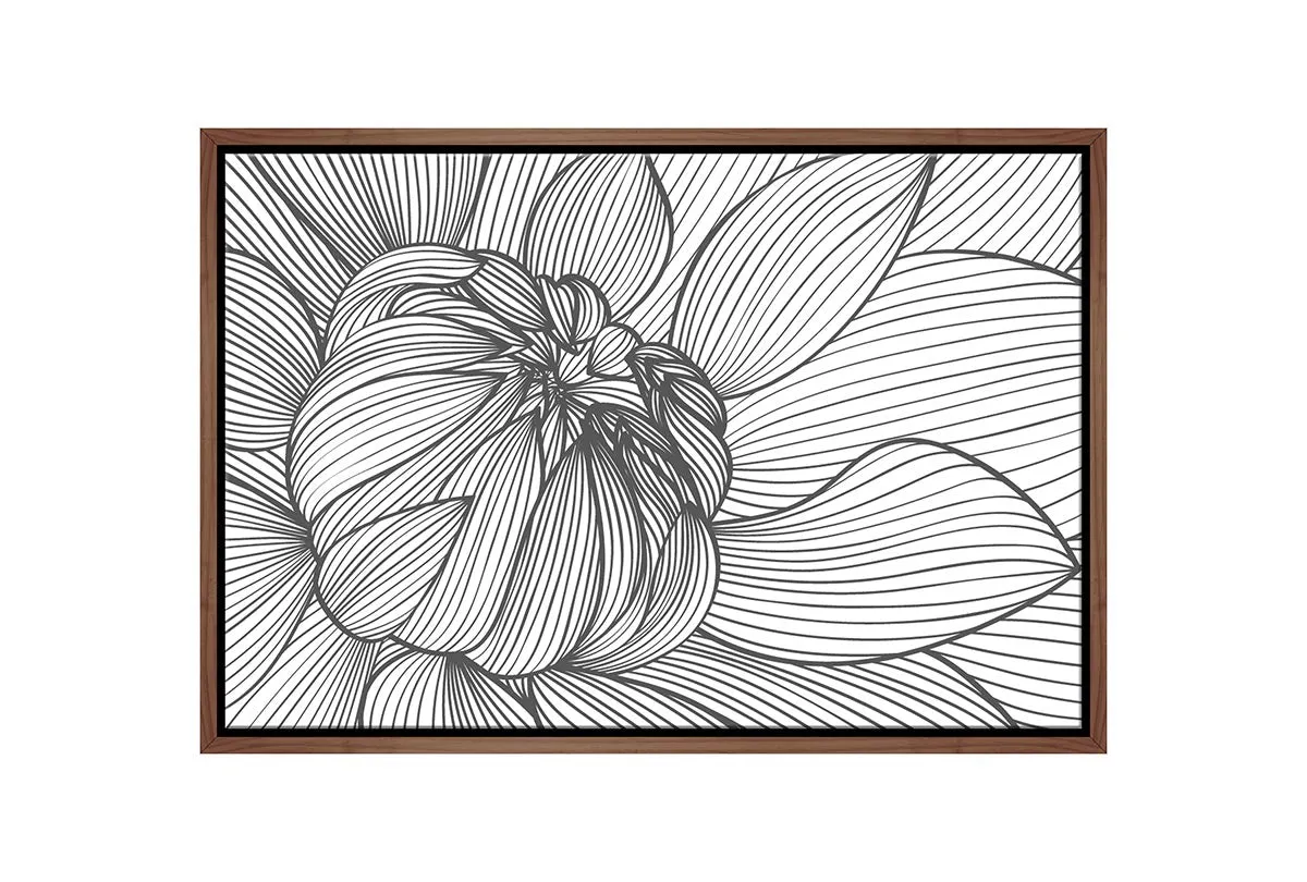 Floral Line Drawing | Canvas Wall Art Print