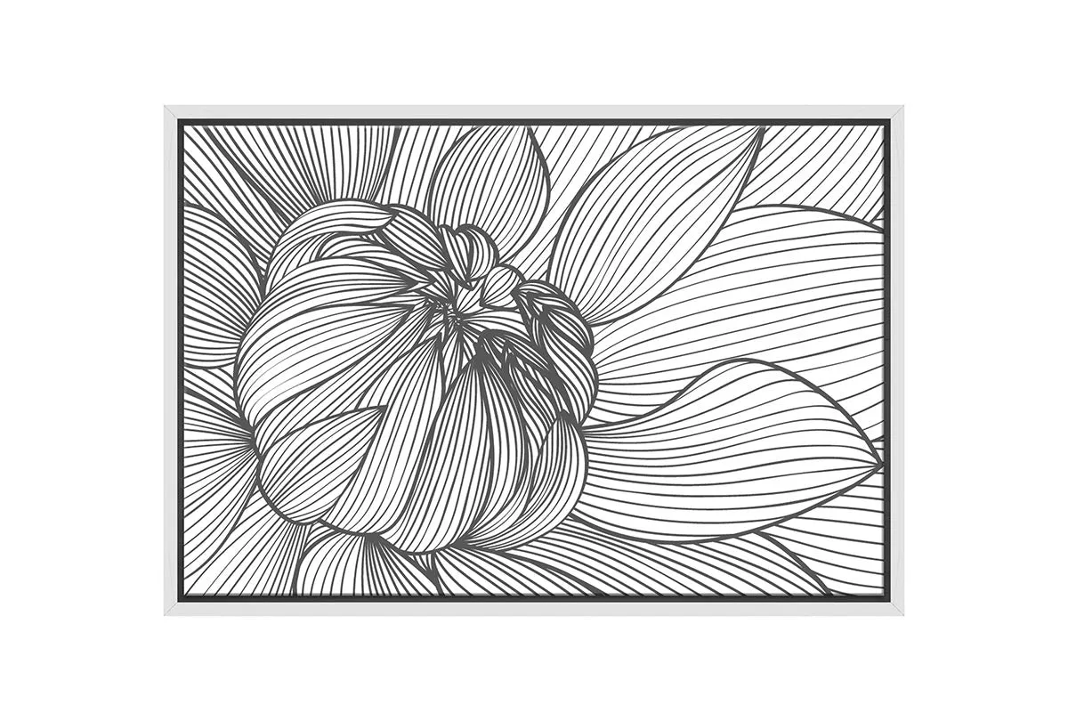 Floral Line Drawing | Canvas Wall Art Print