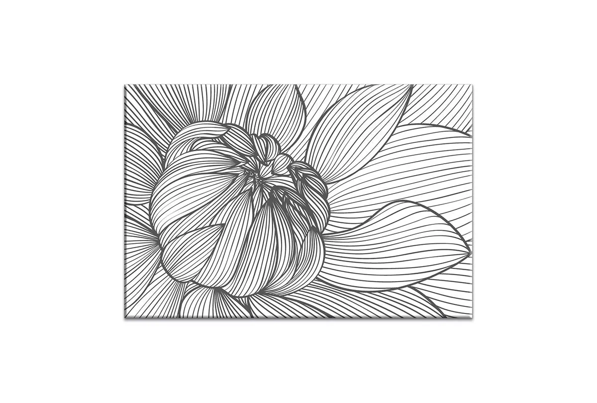 Floral Line Drawing | Canvas Wall Art Print