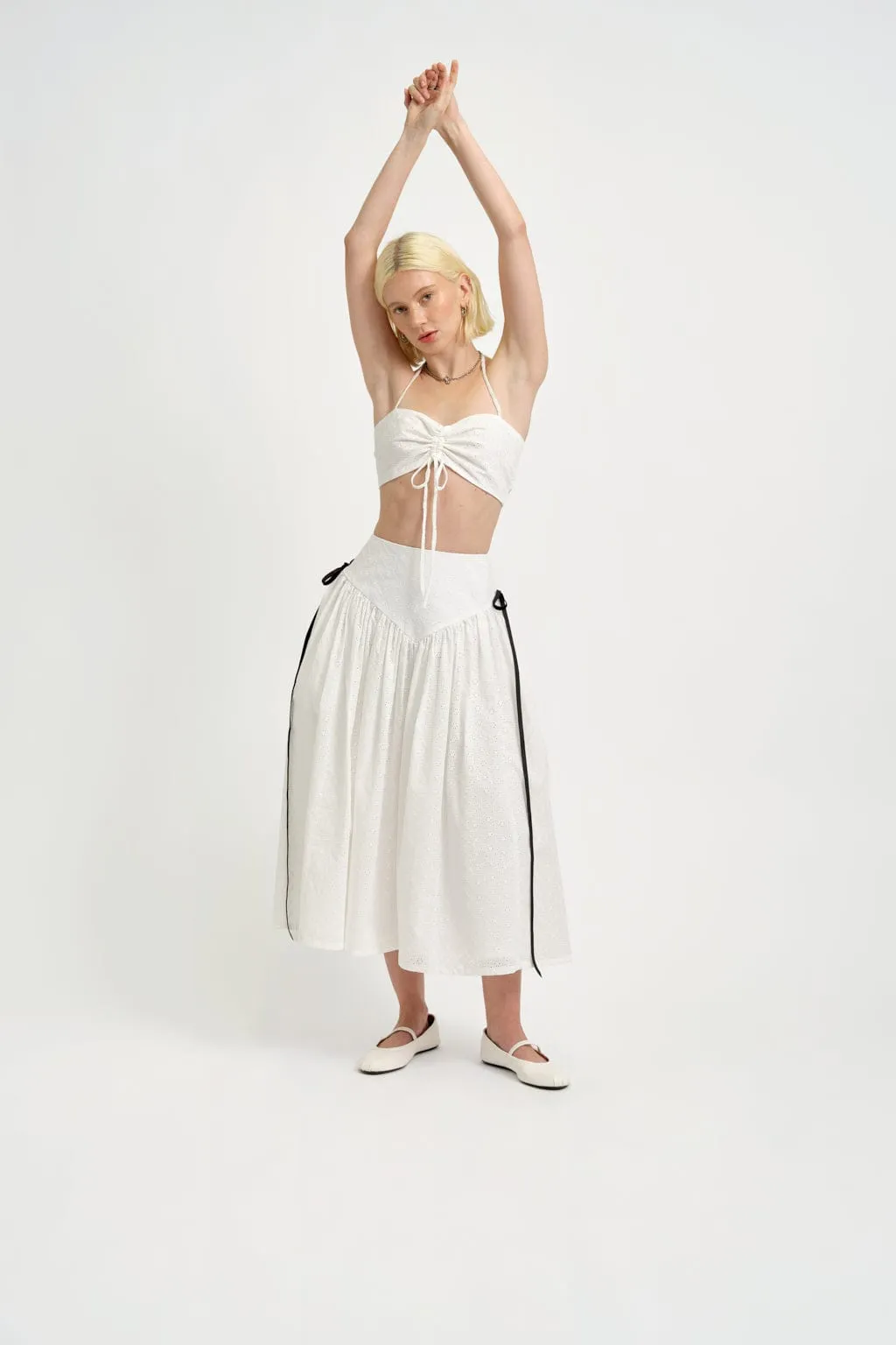 Frankie Halter Top White Eyelet
