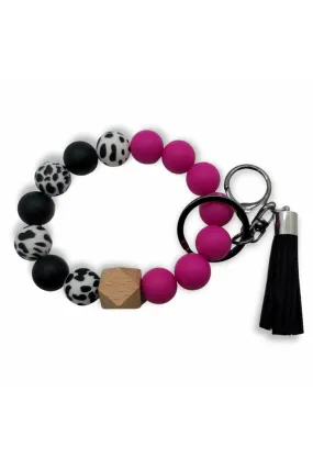Fuchsia Dalmatian Keychain
