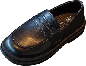 Generic Girls Platform Loafers Solid Color Slip on Leather Shoes School Un𝐢form Dress Shoes Non Slip Comfortable Shoes
