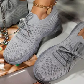Gray Casual Mesh Breathable Vulcanize Shoes
