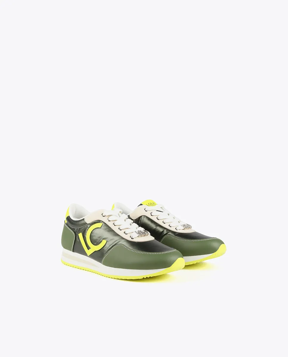 Green and lime sneakers