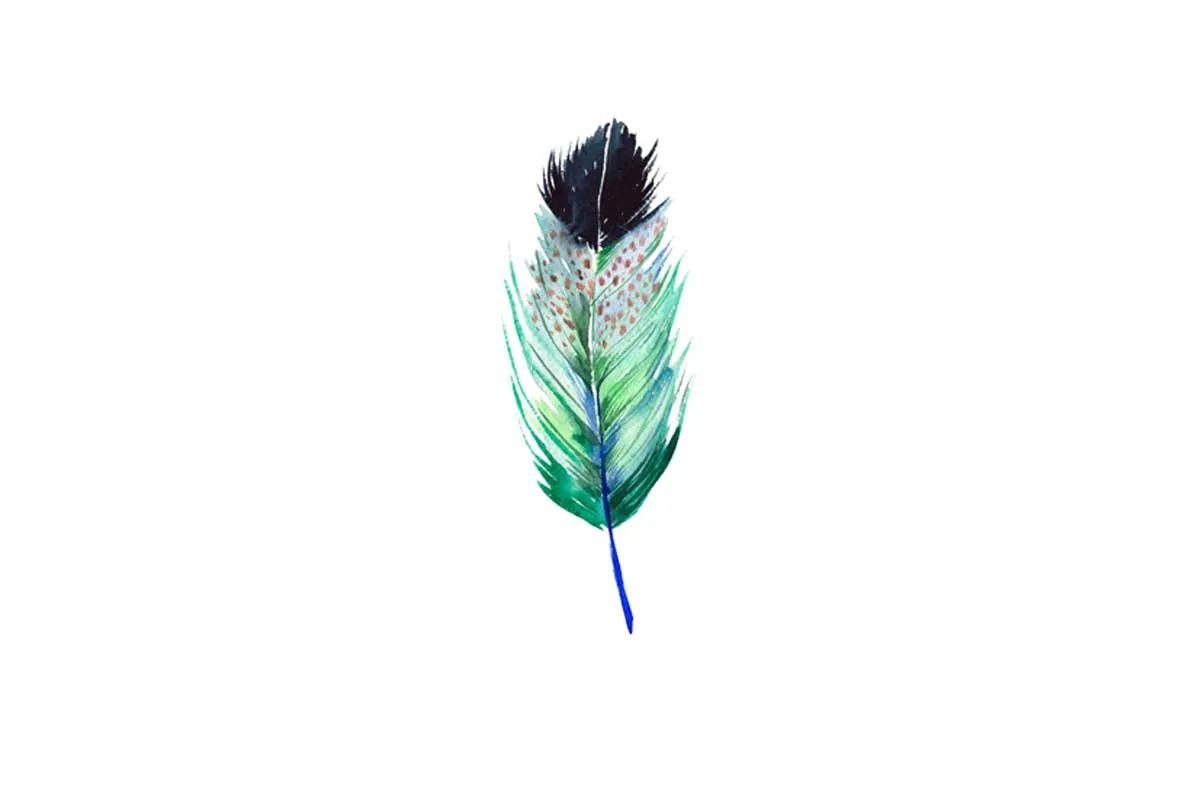 Green Feather 1 | Watercolour Print | Wall Art Decor