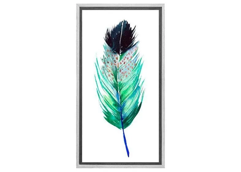 Green Feather 1 | Watercolour Print | Wall Art Decor
