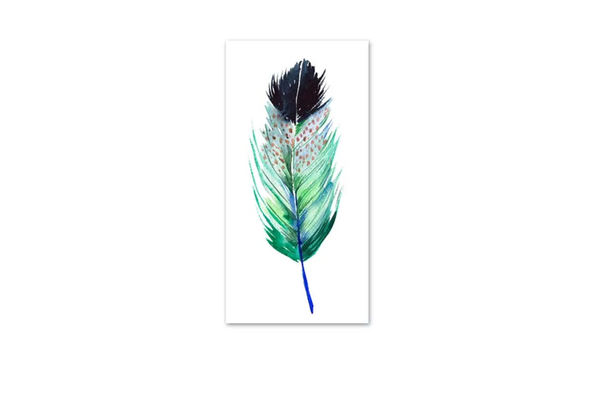 Green Feather 1 | Watercolour Print | Wall Art Decor